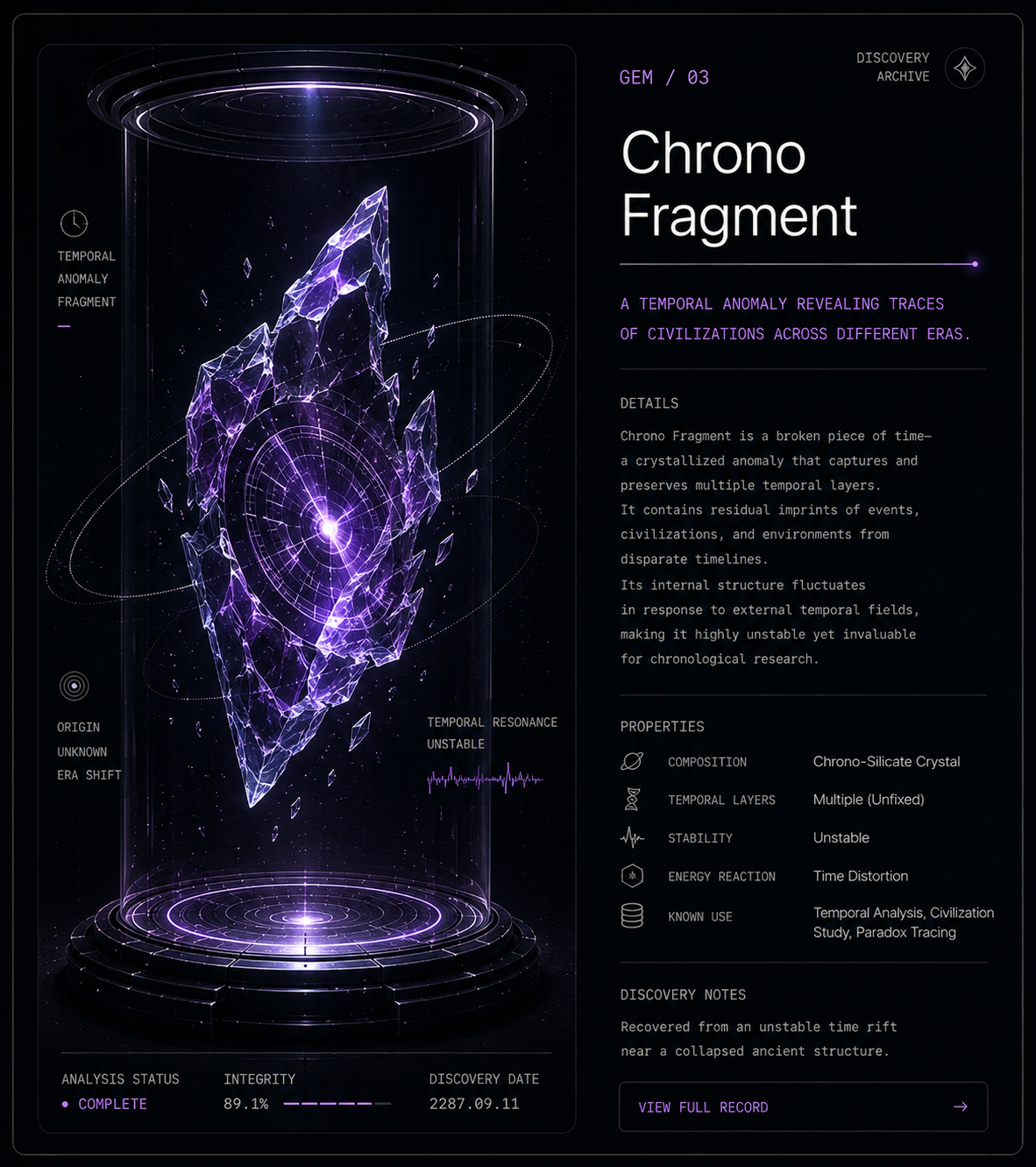 Chrono Fragment NAVIS interface